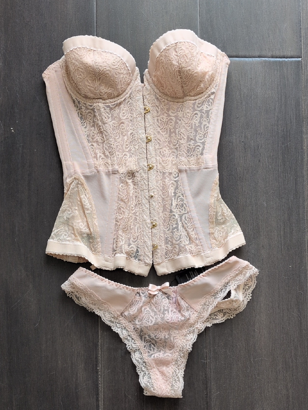 Agent Provocateur Mercy Pale Blush Lace Corset